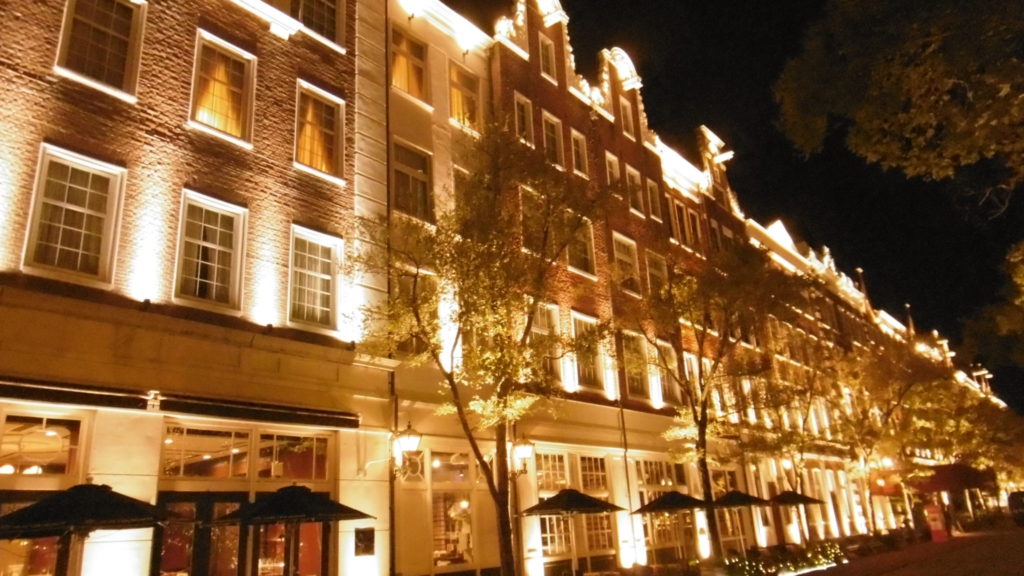ハウステンボスのホテルアムステルダムのイルミネーション インスタ映え