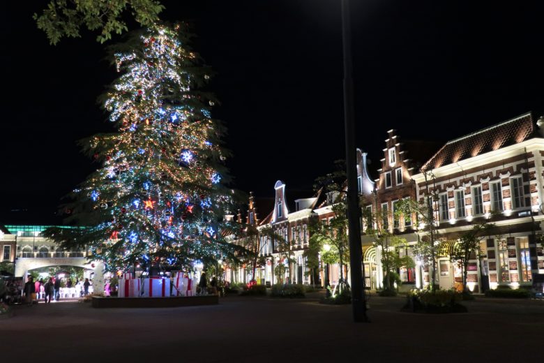 ハウステンボス旅行記 アムステルダムシティ クリスマスツリー イルミネーション
